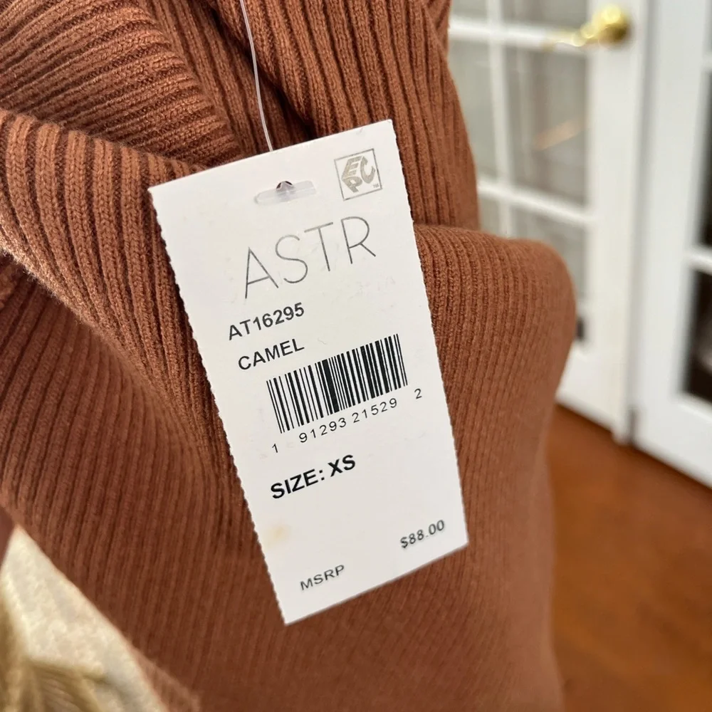 Astr Camel Ribbed Knit Dress - Picture 10 of 11